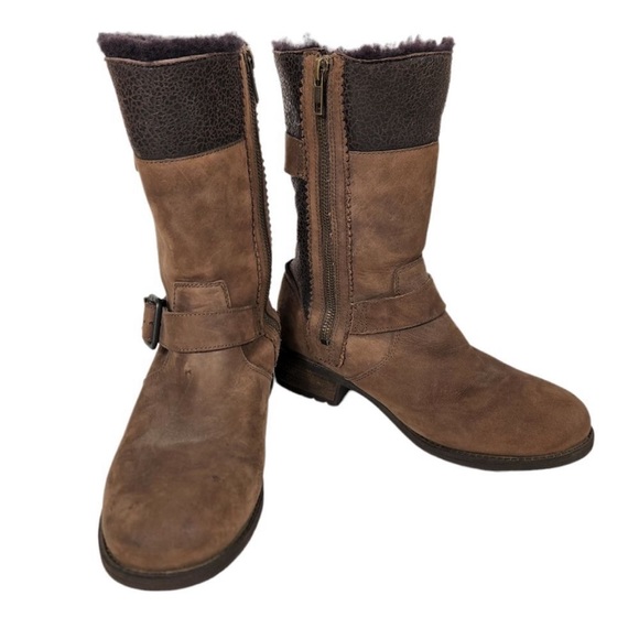 UGG Oregon Sheerling Lined Brown Winter Boots - Picture 2 of 14